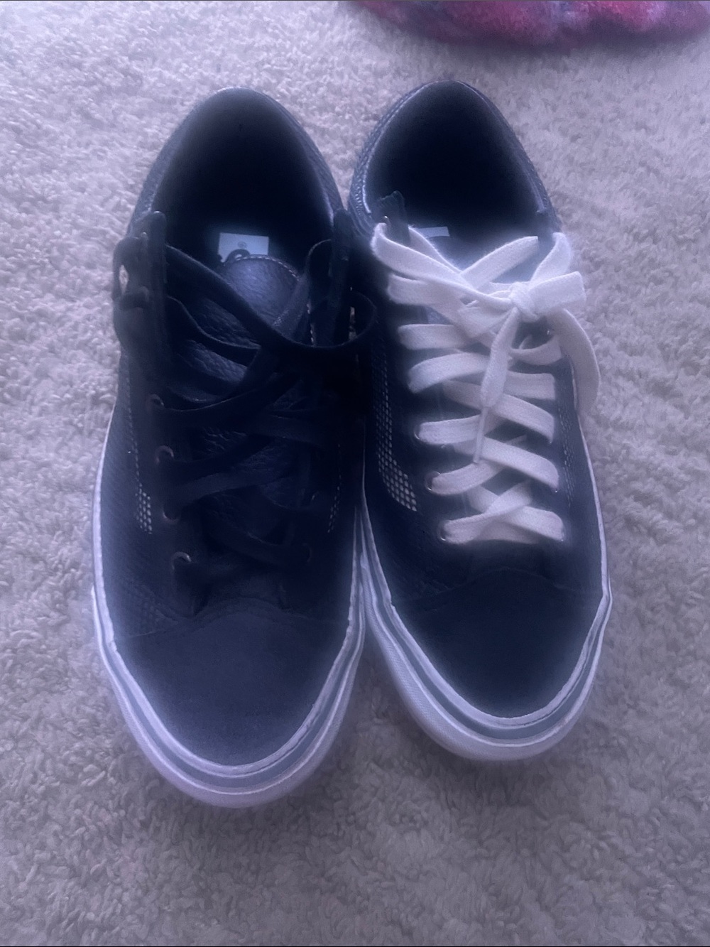 Pearlized black vans worn by jun takahashi